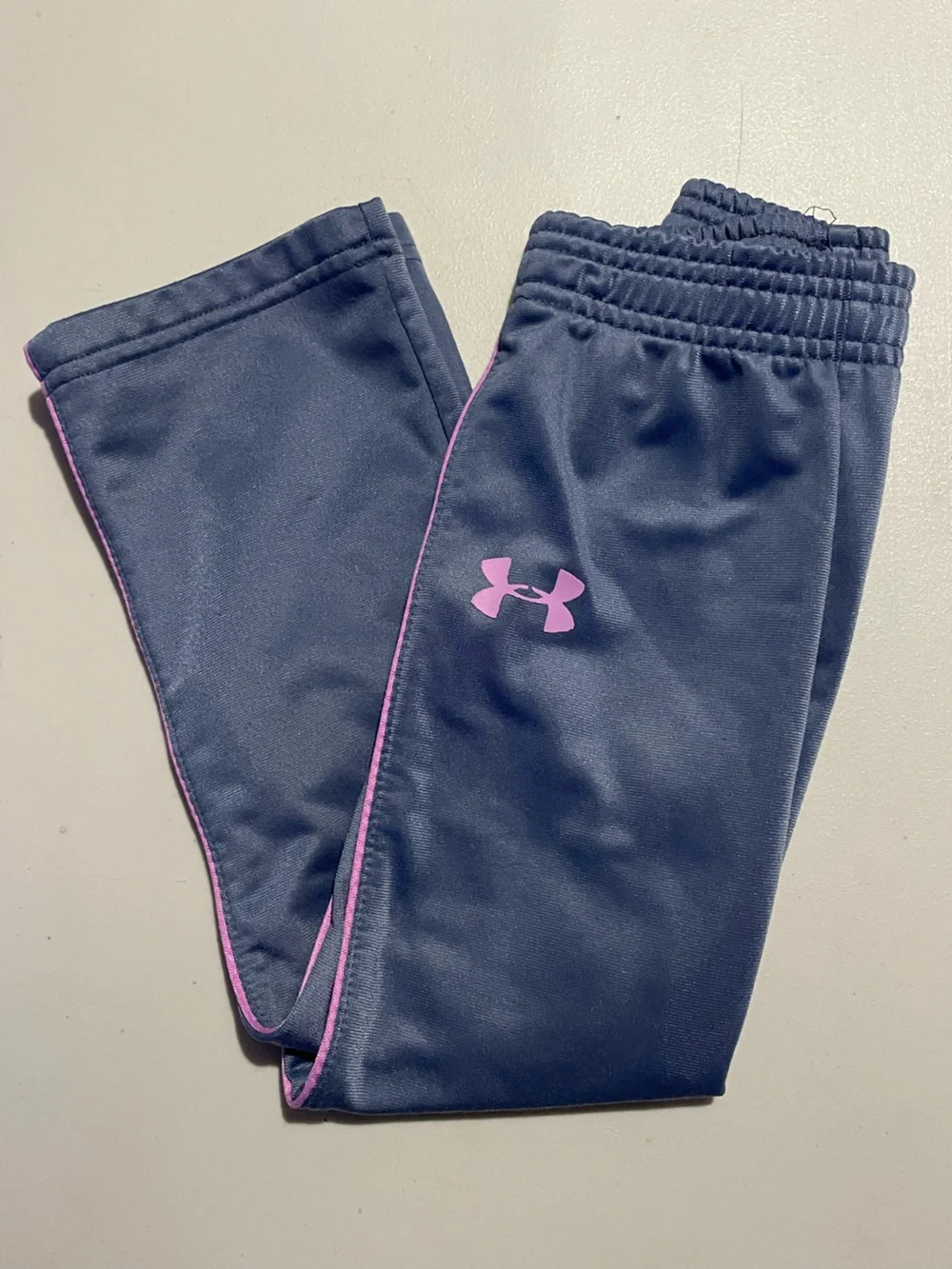 Under Armour Navy Sweatpants with Pink Logo & Piping